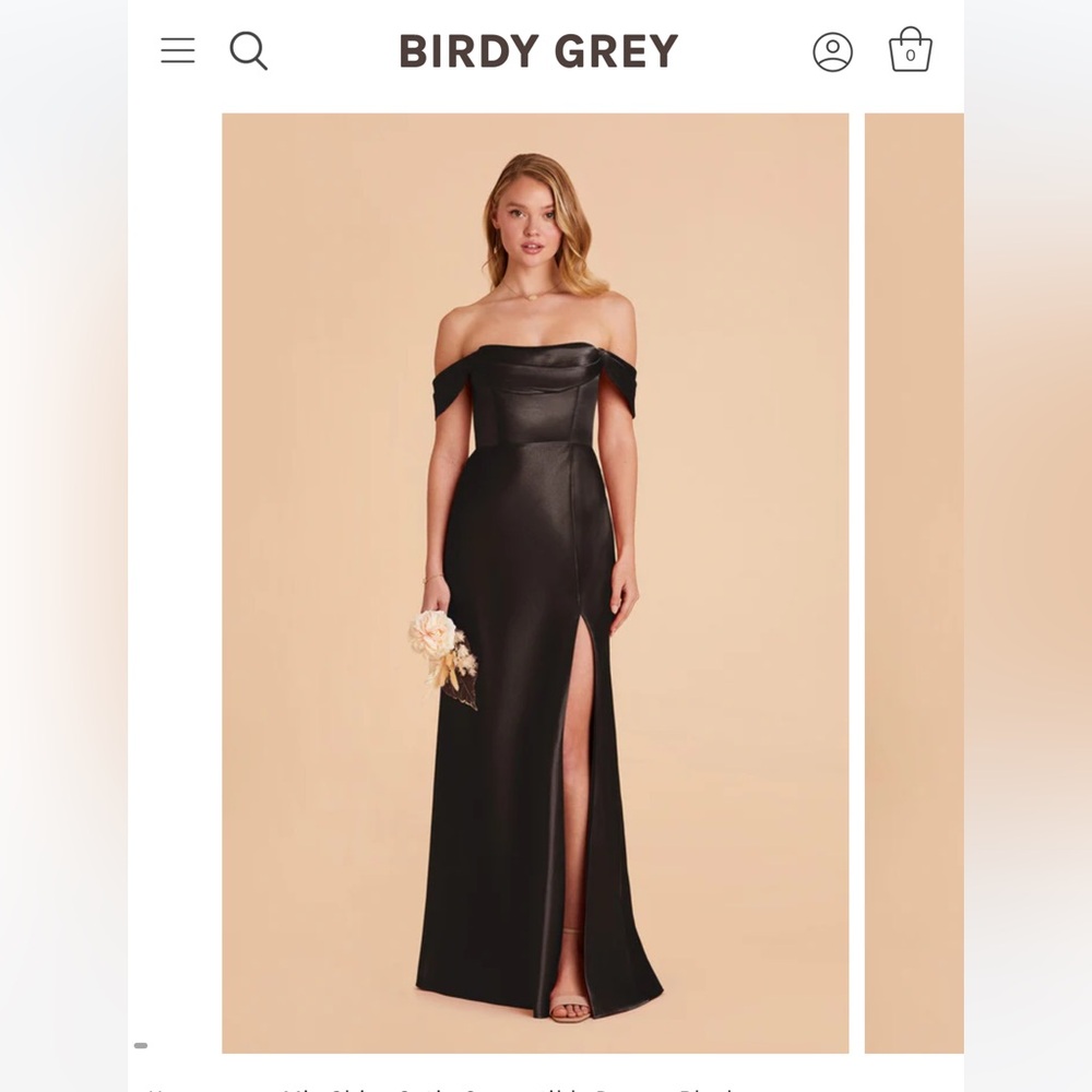 Birdy Grey Black Satin Convertible Wedding Dress - Black